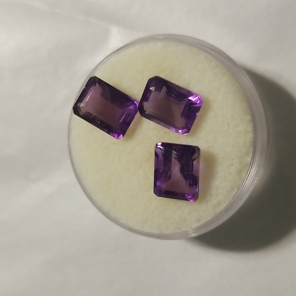 AMETHYST, 3 - 8mm x 6mm  loose stones. High quality & Color, Emerald Cut,  New